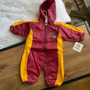 University of Minnesota Golden Gophers Infant Windbreaker Track Suit, 6-9M, NWT